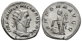 PHILIP I 'THE ARAB' (244-249). Antoninianus. Rome.
Obv: IMP M IVL PHILIPPVS AVG.
Radiate, draped and cuirassed bust right.
Rev: ANNONA AVGG.
Annona st...