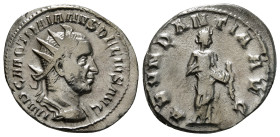 TRAJANUS DECIUS (249-251). Antoninianus. Rome.
Obv: IMP C M Q TRAIANVS DECIVS AVG.
Radiate and cuirassed bust right. Condition :Fine 3,46 g - 22,40 mm