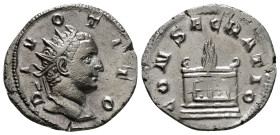DIVUS TITUS (Died 81). Antoninianus. Rome. Struck under Trajanus Decius.
Obv: DIVO TITO.
Radiate head right.
Rev: CONSECRATIO.
Lighted altar.
RIC...