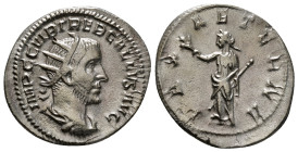 TREBONIANUS GALLUS (252-253). Antoninianus. Rome.
Obv: IMP C C VIB TREB GALLVS AVG.
Radiate, draped and cuirassed bust right.
Rev: PAX AETERNA.
Pax st...