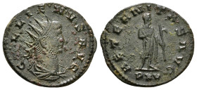 GALLIENUS (253-268). Antoninianus. Antioch.
Obv: GALLIENVS AVG.
Radiate, draped and cuirassed bust right.
Rev: AETERNITAS AVG / PXV.
Saturn standing r...