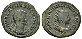 AURELIAN with VABALATHUS (270-275). Antoninianus. Antioch.
Obv: VABALATHVS V C R IM D R.
Laureate, draped and cuirassed bust of Vabalathus right.
Rev:...
