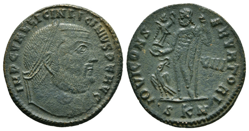 LICINIUS I (308-324). Follis. Siscia.
Obv: IMP LIC LICINIVS P F AVG.
Laureate he...