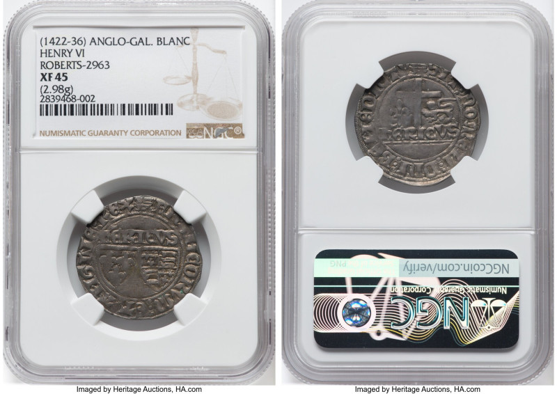 Anglo-Gallic. Henry VI Blanc ND (1422-1436) XF45 NGC, Rouen mint, Rob-2963. 2.98...