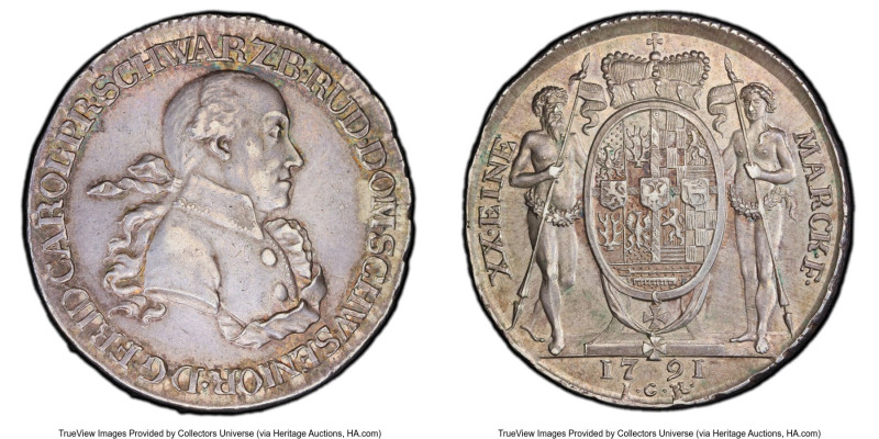 Schwarzburg-Rudolstadt. Friedrich Karl 1/2 Taler 1791-ICK MS62 PCGS, Saalfeld mi...