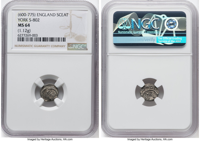 Early Anglo-Saxon. Secondary Phase Sceat ND (710-760) MS64 NGC, York mint, Serie...