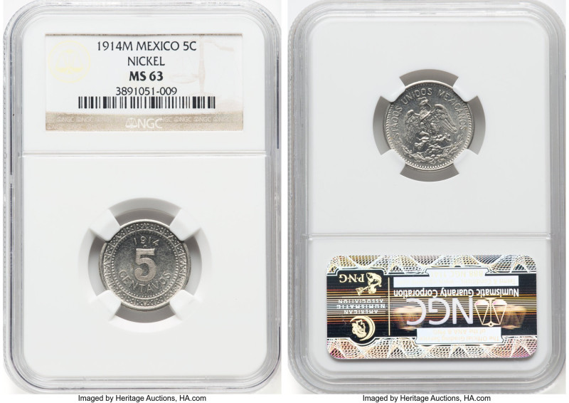 Estados Unidos 4-Piece lot of Certified Assorted 5 Centavos NGC, 1) nickel 5 Cen...