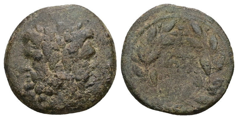 Sicily, Uncertain Roman mint. Ae As, 5.91 g 22.12 mm. Circa 200-190 BC. Unclear ...