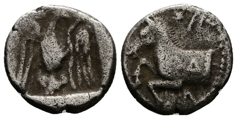 Kings of Thrace (Odrysian). Sparadokos. AR Diobol, 1.22 g 11.01 mm. Circa 450-44...