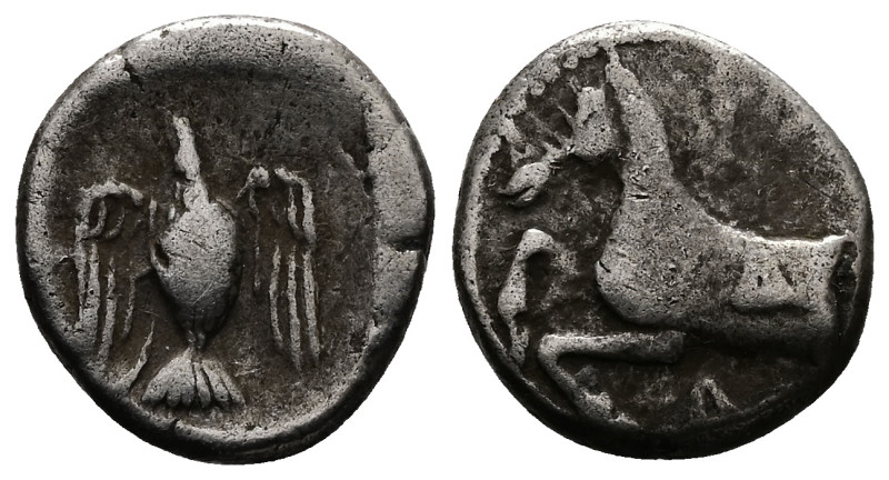 Kings of Thrace (Odrysian). Sparadokos. AR Diobol, 1.30 g 10.56 mm. Circa 450-44...