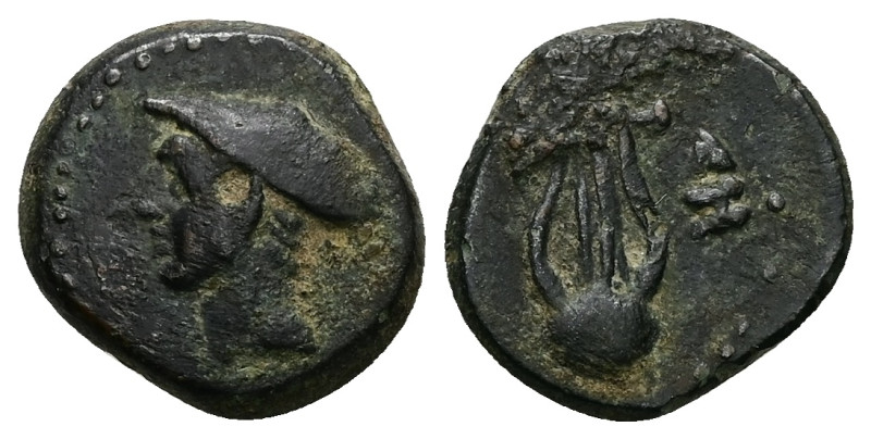 Thrace, Sestos. Ae, 3.26 g 16.67 mm. Circa 300 BC.
Obv: Head of Hermes left, wea...