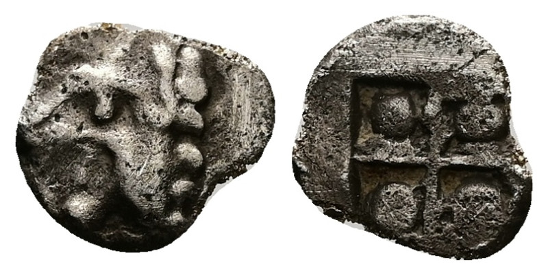 Thraco-Macedonian Region, Uncertain. AR Tetartemorion, 0.19 g 6.40 mm. Circa 520...