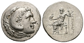 Kings of Macedon. Alexander III. 'the Great', AR Tetradrachm, 16.74 g 29.80 mm. 336-323. Perge.
Obv: Head of Herakles right, wearing lion skin.
Rev: A...