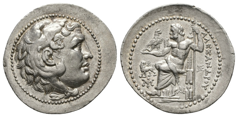 Kings of Macedon. Alexander III ‘the Great’, AR Tetradrachm, 16.79 g 34.46 mm. 3...