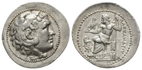 Kings of Macedon. Alexander III ‘the Great’, AR Tetradrachm, 16.79 g 34.46 mm. 336-323 BC. Miletos, circa 210-190. 
Obv: Head of Herakles to right, we...