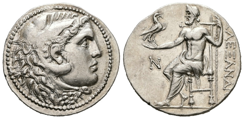 Kings of Macedon, Alexander III. 336-323 BC. AR Tetradrachm, 16.86 g 33.09 mm. N...