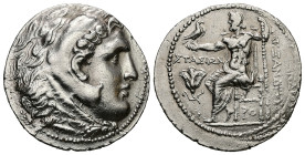 Kings of Macedon. Alexander III 'the Great'. AR Tetradrachm, 16.94 g 32.12 mm. 336-323 BC. Rhodes.
Obv: Head of Herakles right, wearing lion skin.
Rev...