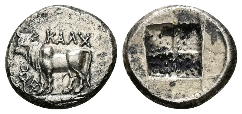 Bithynia, Kalchedon. AR Drachm, 3.76 g 16.82 mm. Circa 367/6-340 BC.
Obv: KAΛX. ...