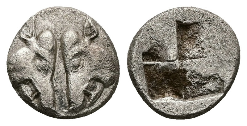 Lesbos. Uncertain mint. AR 1/6 Stater, 1.73 g 12.43 mm. Circa 550-500 BC. 
Obv: ...