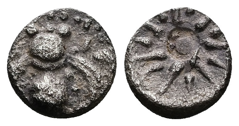 Ionia, Ephesos. AR Tetartemorion, 0.19 g 6.00 mm. Circa 500-450 BC.
Obv: Bee.
Re...