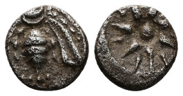 Ionia, Ephesos. AR Hemitetartemorion, 0.30 g 6.27 mm. Circa 500-450 BC.
Obv: Bee.
Rev: Star.
Ref: Karweise Series IIIa; SNG Kayhan 137.
Fine/ Rare
