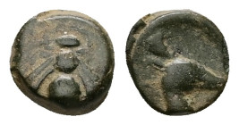 Ionia, Ephesos.Ae, 0.60 g 8.52 mm. Circa 405-390 BC.
Obv: Bee
Rev: Head of stag right.
Ref: SNG Kayhan 147-88; SNG München 34
Fine