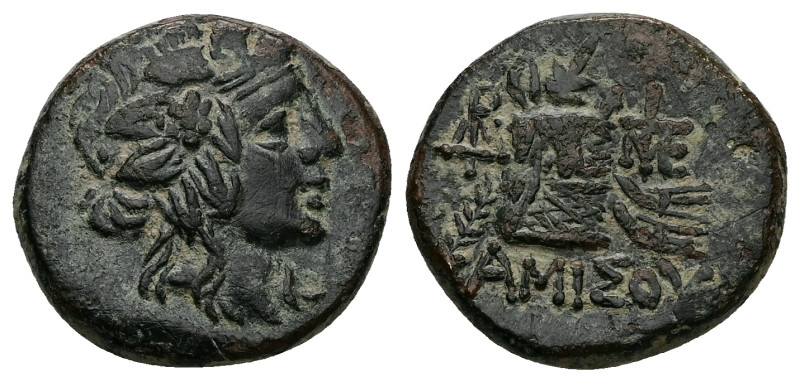 Pontos. Amisos. Ae, 8.34 g 21.62 mm. Time of Mithradates VI Eupator 120-63 BC.
O...