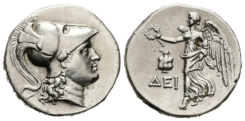 Pamphylia. Side. AR Tetradrachm, 16.85 g 28.69 mm. Circa 205-100 BC. ΔΕΙ- (Dei-)...