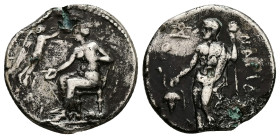Cilicia, Nagidos. AR Fourrée Stater, 8.74g, 24mm. Circa 385/4-375 BC. 
Obv: Aphrodite seated to left, holding phiale; to left, small Eros flying to ri...