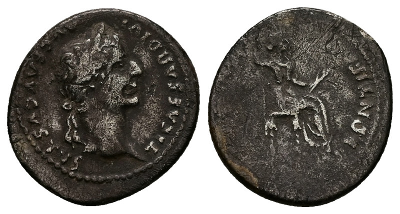 Tiberius, 14-37 AD. AR, Denarius. 3.46 g. 20.01 mm. Lugdunum (Lyon).
Obv: [TI CA...