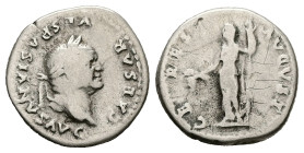 Vespasian, AD 69-79. AR, Denarius. 3.29 g. 18.37 mm. Rome.
Obv: CAESAR VESPASIANVS AVG. Head of Vespasian, laureate, right.
Rev: CERES AVGVST. Ceres s...