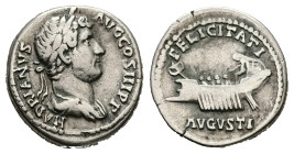 Hadrian, AD 117-138. AR, Denarius. 3.47 g. 18.10 mm. Rome.
Obv: HADRIANVS AVG COS III P P. Laureate head of Hadrian right, with slight drapery on his ...