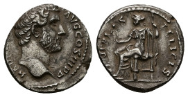 Hadrian, AD 117-138. AR, Denarius. 3.11 g. 17.04 mm. Rome.
Obv: HADRIANVS AVG COS III P P. Head of Hadrian, laureate, right.
Rev: VENERIS FELICIS. Ven...