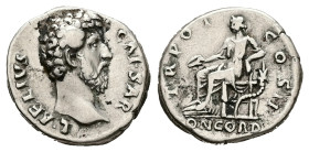Aelius as Caesar, AD 136-138. AR, Denarius. 3.55 g. 17.23 mm. Rome.
Obv: L AELIVS CAESAR. Head of Lucius Aelius Caesar, right.
Rev: TR POT COS II, CON...