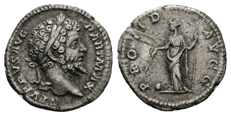 Septimius Severus, AD 193-211. AR, Denarius. 2.80 g. 18.36 mm. Rome.
Obv: SEVERV...