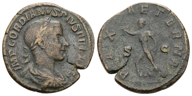 Gordian III, AD 238-244. AE, Sestertius. 16.48 g. 30.38 mm. Rome.
Obv: IMP GORDI...