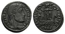 Constantine I, ‘The Great’, 307/10-337 AD. AE, Follis. 3.14 g. 18.77 mm. Constantinople.
Obv: CONSTANTINVS MAX AVG. Head of Constantine I, laureate, r...