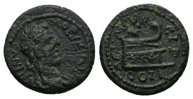 Thrace, Coela. Macrinus, AD 217-218. AE. 3.43 g. 18.14 mm.
Obv: M OP SEV MACRINVS. Laureate bust of Macrinus, right, wearing cuirass.
Rev: AEL MVNIC...