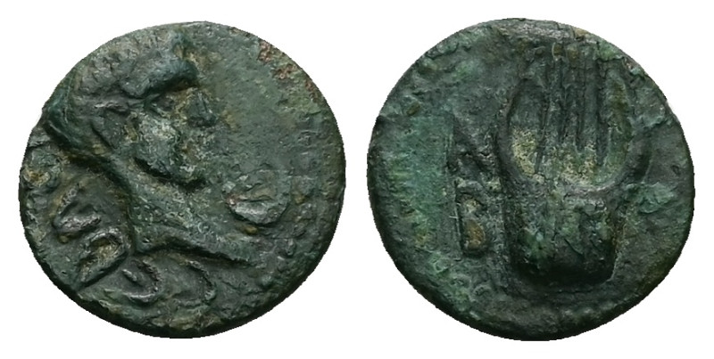 Troas, Abydus. Augustus, AD 27 BC-14 AD. AE. 1.28 g. 13.07 mm.
Obv: ϹƐΒΑϹΤΟΥ. Ba...