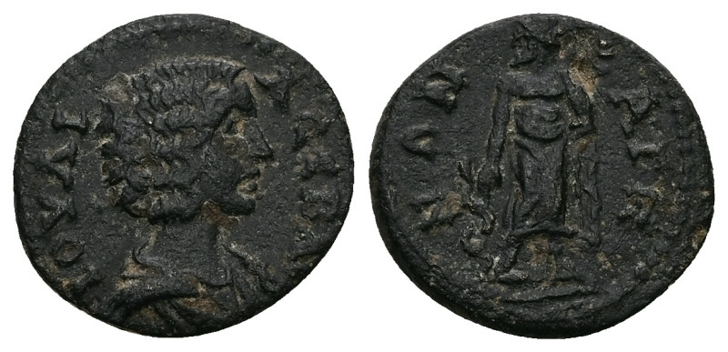 Lydia, Bagis. Julia Domna, AD 193-217. AE. 3.03 g. 18.26 mm.
Obv: IOYΛIA CEBAC. ...