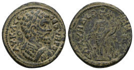 Lydia, Blaundus. Septimius Severus, AD 193-211. AE. 9.25 g. 27.11 mm.
Obv: AY K Λ CEΠ CEOYHΡOC; laureate, draped, cuirassed bust of Septimius Severus,...