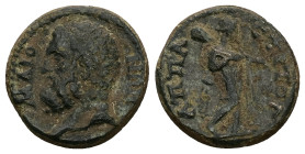 Lydia, Maeonia. Pseudo-autonomous. Time of Antoninus Pius or Marcus Aurelius (AD 147-176). AE. 4.77 g. 18.84 mm.
Obv: ΜΑΙOΝΩΝ. Head of Heracles, bear...