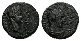 Lydia, Sardis. Nero, AD 54-68. AE. 3.68 g. 16.47 mm. Ti. Claudius Mnaseas, magistrate.
Obv: ΝΕΡΩΝ ΚΑΙCΑΡ. Laureate head of Nero, right.
Rev: ΕΠΙ ΜΙΝΔΙ...