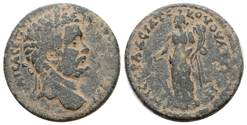 Lydia, Thyateira. Septimius Severus, AD 193-211. AE. 13.00 g. 29.77 mm. Magistra...