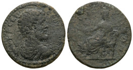 Asia Minor. Septimius Severus, AD 193-211. AE. 23.23 g. 35.49 mm.
Obv: Laureate, draped and cuirassed bust of Septimius Severus, right.
Rev: Cybele se...