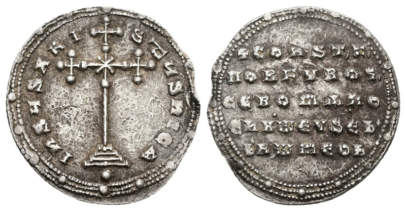 Constantine VII Porphyrogenitus and Romanus I. AD 913-959. AR, Miliaresion. 3.05...