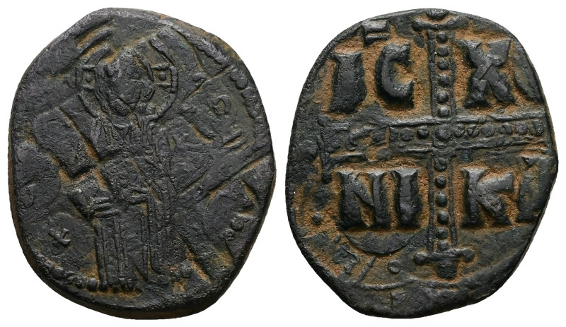 Anonymous Follis, Class C. Michael IV, AD 1034-1041. AE, Follis. 9.57 g. 30.33 m...