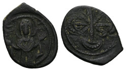 Empire of Nicaea, Anonymous. c. AD 1227-1261. AE, Tetarteron. 2.27 g. 19.09 mm. Magnesia.
Obv: MP-ΘV. Virgin nimbate, orans, wearing tunic and maphori...