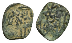 Manuel II Palaeologus (?), AD 1391-1425. AE, Follaro. 0.51 g. 13.89 mm. Constantinople.