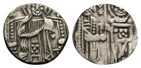 Republic of Venice. AR, Grosso. 1.04 g. 14.53 mm. Venice.
Obv: Facing figure of Nimbate Christ Pantocrator, enthroned, [IC XC] field to the left and r...